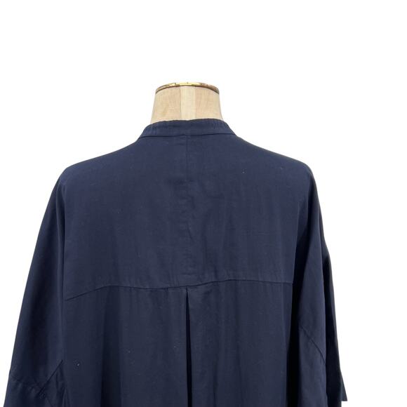 Ocean + Main Easy Cotton Caftan Dress‎ Navy Blue Plus Size 1X - Picture 11 of 16